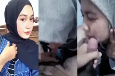 Jilbab Manis Sedot Batang Sampai Banjir Wajah Lumer WOT HD